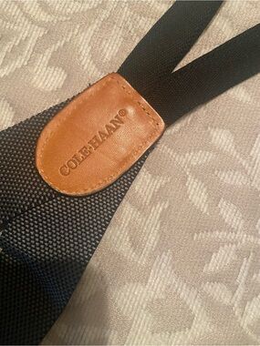 Cole Haan Black suspenders with Brown Leather Trim